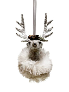 Stag with Pinecones Ornament - Mocha, Fox Fur