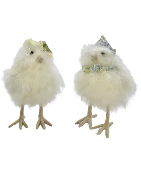 Chick with Hat - Medium, Lime Toile