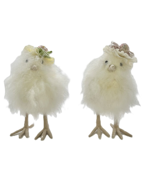 Chick with Crepe Hat - Medium, White