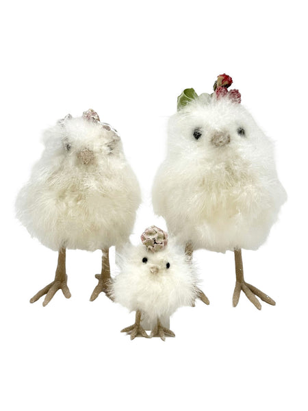 Chick with Pink Flower - X-Large, White