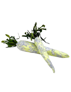 Decoupaged Carrots - Large, Lime Toile