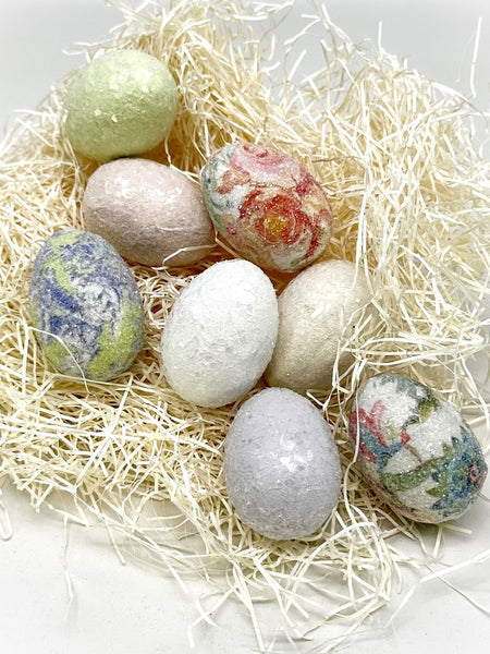 Decoupage Eggs - Small, Cream Blossom