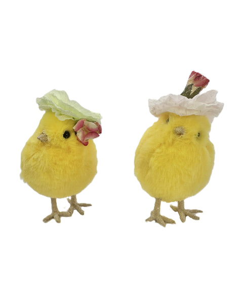 Peeps with Bonnets - Set of Two, Yellow