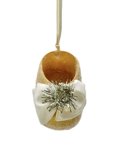 Baby Bootie Ornament - Gold