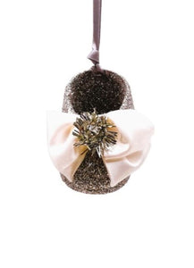 Baby Bootie Ornament - Silver