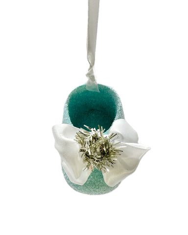 Baby Bootie Ornament - Turquoise