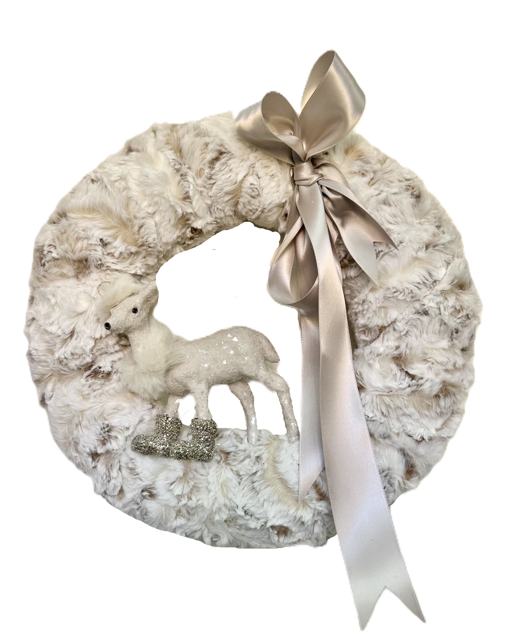 Wreath with Dancer Deer - Spotted Fur