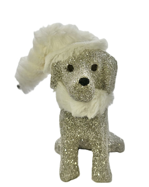 Spike Dog with Hat & Scarf - Silver, Charleston Fur