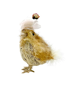Hen with Headdress - Small, Blush Crepe
