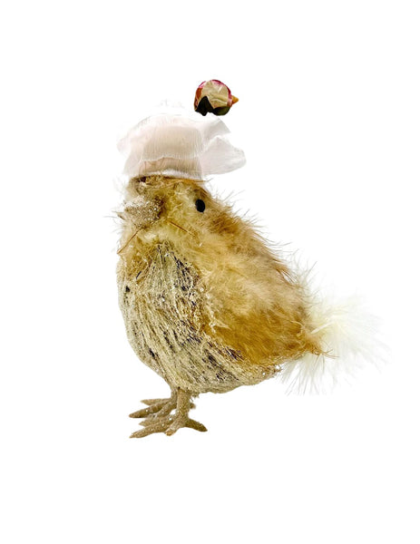 Hen with Headdress - Small, Blush Crepe