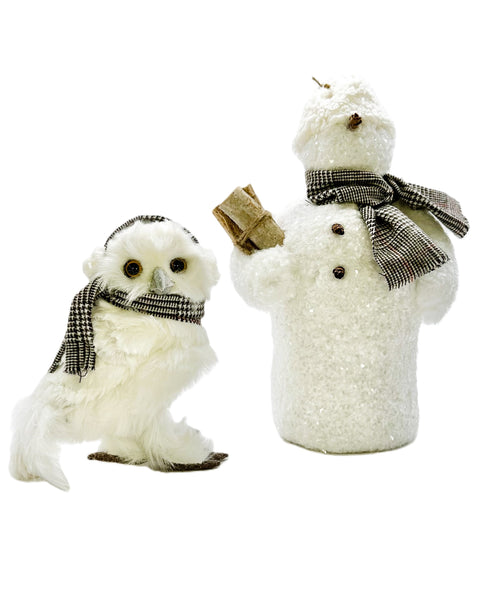 Chilly Owl with Scarf and Ear Muffs - Cream