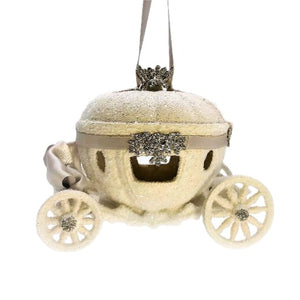 Carriage Ornament 5" - Cream