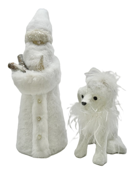 Mr. Frost Santa with Pearls - Small, White Fur