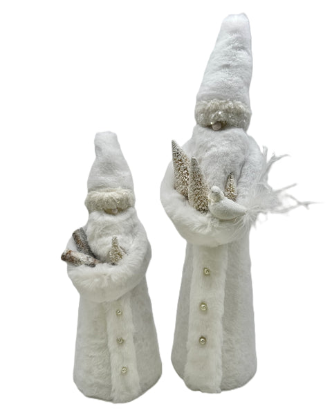 Mr. Frost Santa with Pearls - Small, White Fur