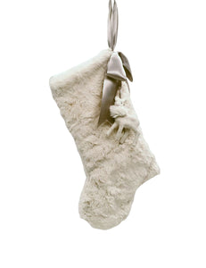 Stocking with Fawn 10 " - Cream, Bisque Fur