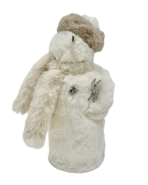 Frosty Snowman with Fawn - Small, Ivory Fur