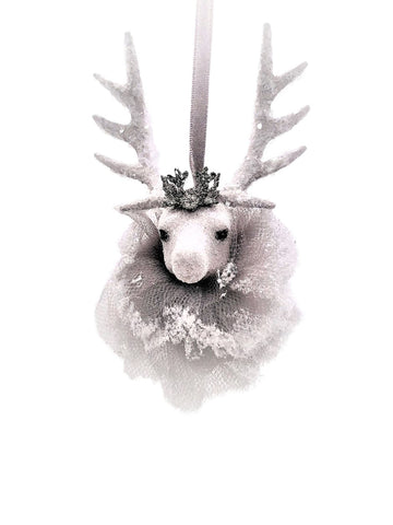 Stag with Crown Ornament - Dove, Tulle