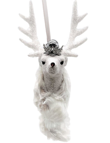 Stag with Orb Crown Ornament - Dove, Spotted Fur