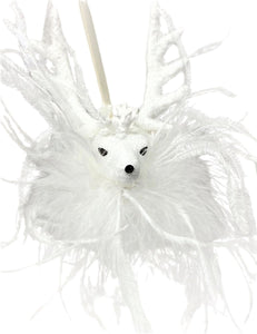 Stag Ornament  - White, White Ostrich