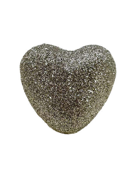 Glittered Heart - Silver