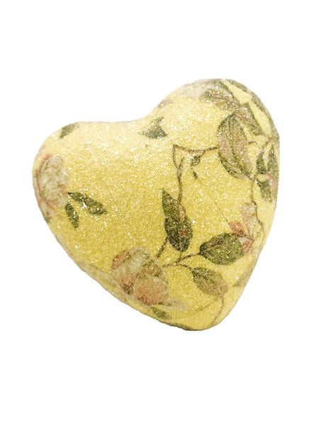 Heart - Decoupage,  Yellow Floral