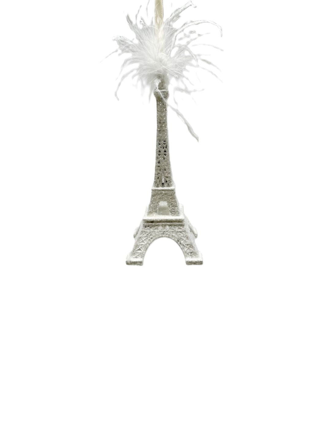 Eiffel Tower Ornament - Small, Dove, Feathers