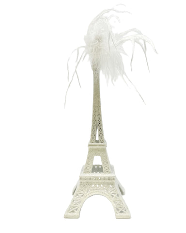 Eiffel Tower - Small, White, Ostrich Feathers