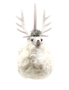 Valentino Pouf Ornament - Dove, Bisque Fur