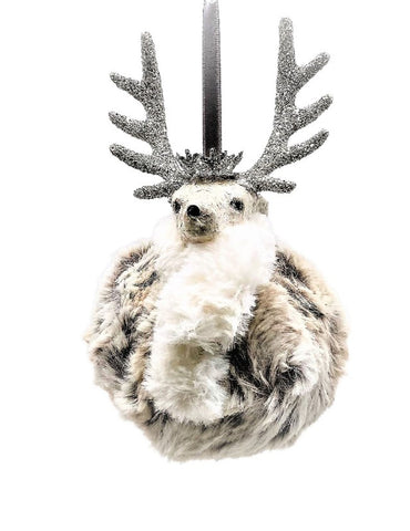 Valentino Pouf Ornament - Gold Mica, Rabbit Fur