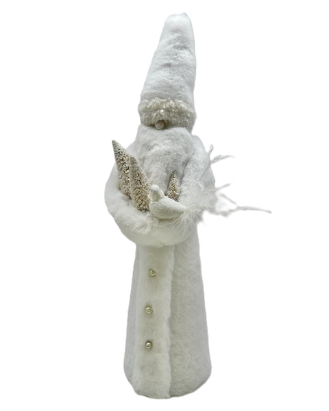 Jingle Santa with Pearls - Large, White