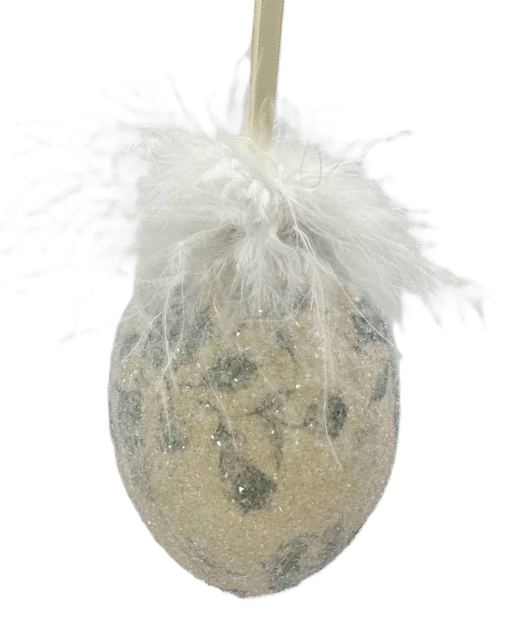 Egg Ornament - Medium, Blue Rose