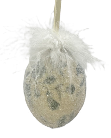 Egg Ornament - Medium, Blue Rose