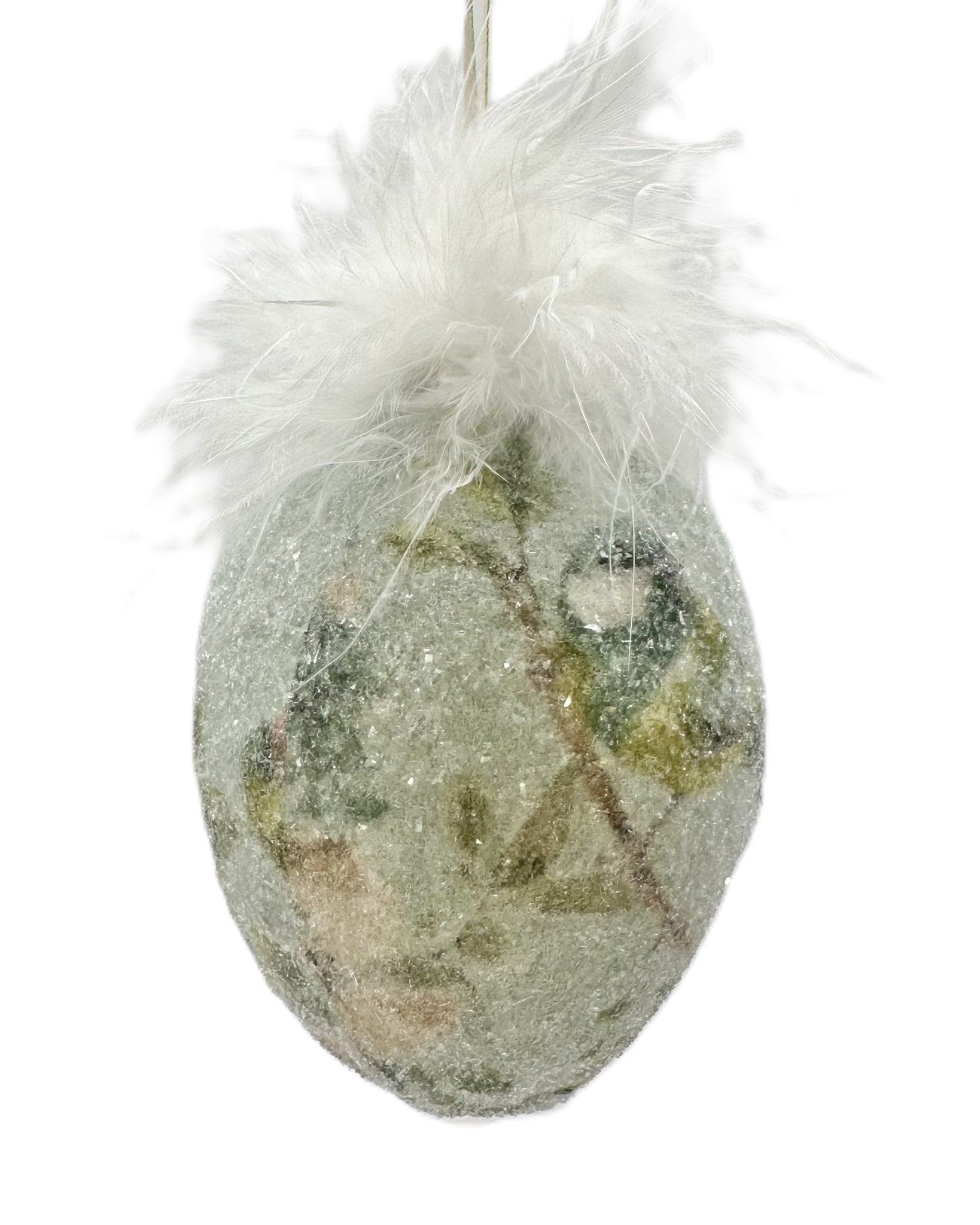 Egg Ornament - Medium, Blue Flora Fauna