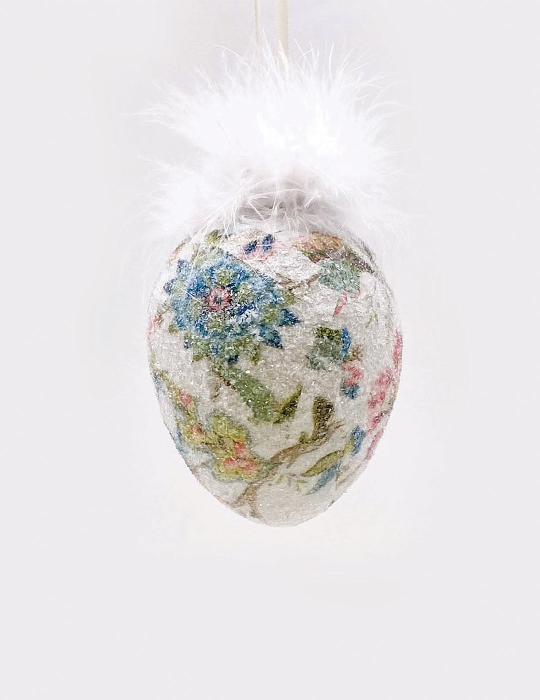 Decoupage Egg Ornament - Medium, Jacobean Floral
