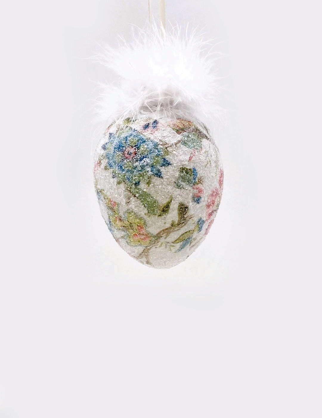 Decoupage Egg Ornament - Small, Jacobean Floral