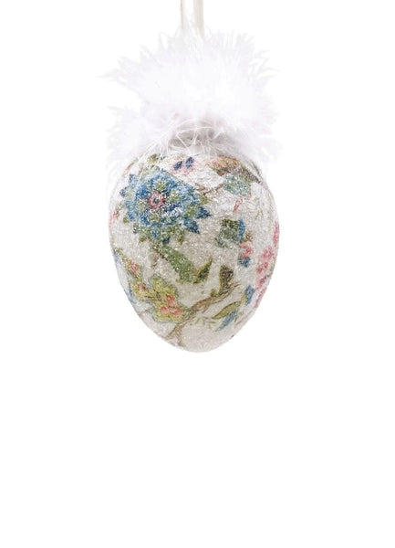 Decoupage Egg Ornament - Small, Jacobean Floral