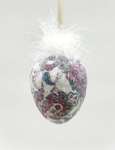 Decoupage Egg Ornament - Large, Mulit-Colored Paisley