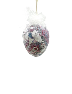 Decoupage Egg Ornament - Medium, Multi-Color Paisley