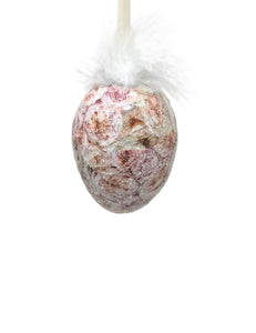Decoupage Egg Ornament - Medium, Rosa