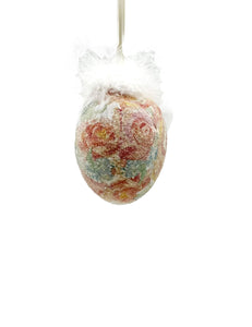 Decoupage Egg Ornament - Medium, Watercolor Floral