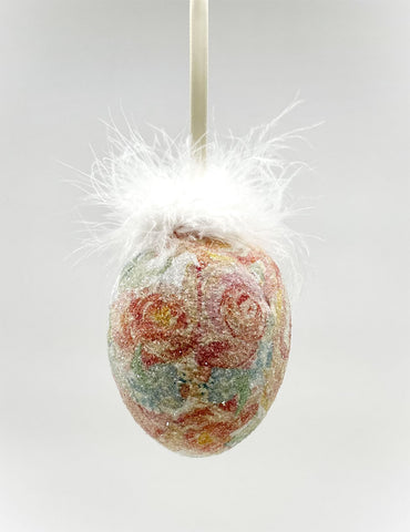 Decoupage Egg Ornament - Medium, Watercolor Floral