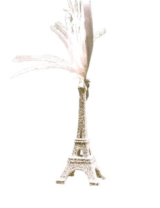 Eiffel Tower Mini Ornament - Dove, Feathers