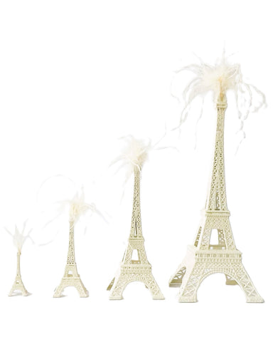 Eiffel Tower - Mini, Cream, Feathers