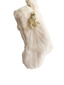 Stocking with Fawn 10 " - Cream, Eggshell Fur