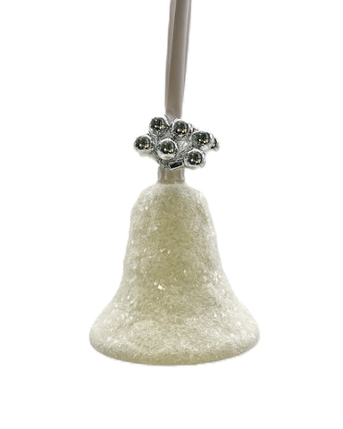 Bell with Silver Baubles Ornament - Cream