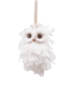 Snow Owl Ornament - White