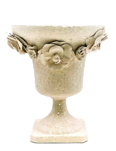 Pedestal Vase with Blossom - Cream