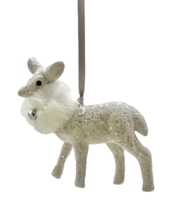 Dancer Deer Ornament - Dove, Ivory Fur