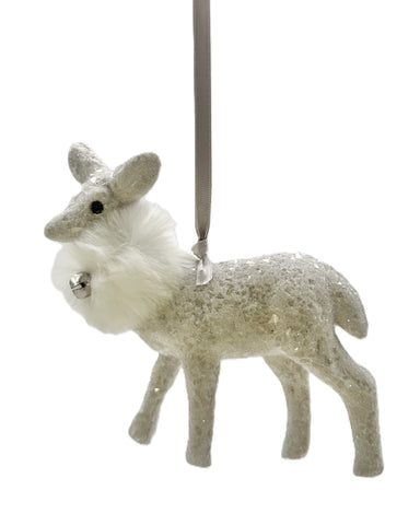 Dancer Deer Ornament - Dove, Ivory Fur