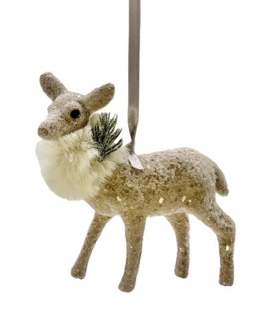 Dancer Deer Ornament - Fawn, Mocha Fur